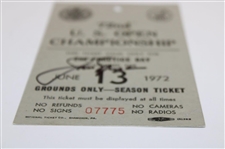 Jack Nicklaus Signed 1972 US Open at Pebble Beach 2nd Prct. Day Ticket #07775 JSA ALOA