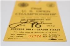 Jack Nicklaus Signed 1972 US Open at Pebble Beach 2nd Rd Ticket #07774 JSA ALOA