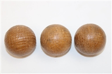 Three Unused Brown Rubber Score Guttie Style Golf Balls
