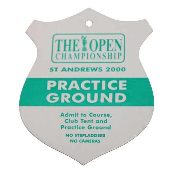 2000 The Open Championship at St. Andrews Practice Ground SERIES Badge - Tiger Grand Slam