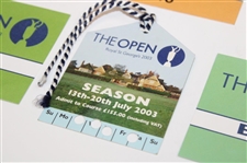 Four (4) The Open Championship Passes - 2003 TV, 2003 Press, 2003 Season & 2004 BBC TV