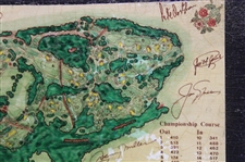 Walton Heath Golf Club 1981 Ryder Cup JP Izatt Course Map with Player Facsimile Signatures