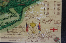 Walton Heath Golf Club 1981 Ryder Cup JP Izatt Course Map with Player Facsimile Signatures
