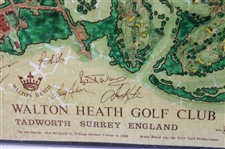 Walton Heath Golf Club 1981 Ryder Cup JP Izatt Course Map with Player Facsimile Signatures