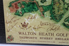 Walton Heath Golf Club 1981 Ryder Cup JP Izatt Course Map with Player Facsimile Signatures