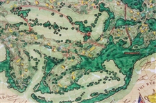 Walton Heath Golf Club 1981 Ryder Cup JP Izatt Course Map with Player Facsimile Signatures
