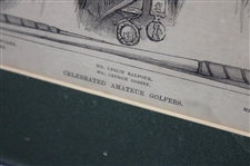 1876 The Illustrated Sporting & Dramatic News Celebrated Amateur Golfers News Article - Framed 