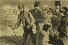 Golf Match On Blackheath Print by Artists F Gilbert & H. Harral - Framed