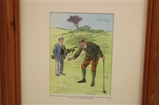 1902 'Jones Has Recently Taken Up Golf' Cartoon Print by Bernard Partridge - Framed