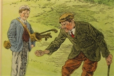 1902 'Jones Has Recently Taken Up Golf' Cartoon Print by Bernard Partridge - Framed