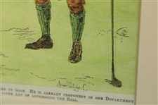 1902 'Jones Has Recently Taken Up Golf' Cartoon Print by Bernard Partridge - Framed