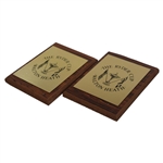Two (2) 1981 The Ryder Cup at Walton Heath Golf Club Metal Logo Wood Plaques