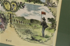 Vintage Golf Collage Print wStriking/Bunker/Putting/Stimy/Fore Caddie - Framed