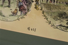 Vintage Golf Collage Print wStriking/Bunker/Putting/Stimy/Fore Caddie - Framed