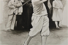 Bobby Jones Post Swing Print by Artist Linda Logan