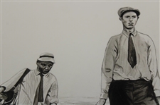 Francis Ouimet & Caddy Eddie Lowry 1913 US Open Print by Artist Linda Logan