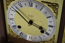 2000 PGA Cup Celtic Manor Presentation Woodford Mahogany & Brass Face Chiming Mantle Clock w/Key