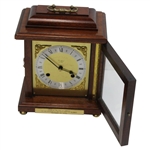 2000 PGA Cup Celtic Manor Presentation Woodford Mahogany & Brass Face Chiming Mantle Clock w/Key