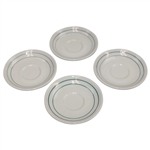 Four (4) Classic Masters Logo Ceramic Tea Cups with Plates