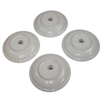 Four (4) Classic Masters Logo Ceramic Tea Cups with Plates