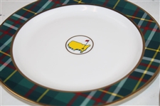 Four (4) Masters Tournament Home Collection Tartan Cocktail Plates in Original Box