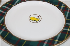Four (4) Masters Tournament Home Collection Tartan Cocktail Plates in Original Box