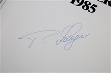 Bernhard Langer Signed 1985 Masters Tournament Green Annual Book JSA ALOA