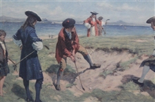 The First International Foursome' Played on Leith Links 1682 Framed Print By Allen Stewart