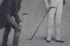 c.1899 JC Dellman Original Stone Litho of Links Golf Scene