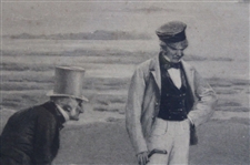 c.1899 JC Dellman Original Stone Litho of Links Golf Scene