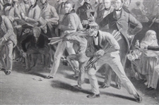 1850 'The Golfers: Grand Match Played Over St. Andrews Links' by Charles Lee Original Engraving - Rare!