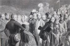 1850 'The Golfers: Grand Match Played Over St. Andrews Links' by Charles Lee Original Engraving - Rare!