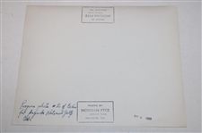 1953 Augusta National Eisenhower Cabin Construction Morgan Fitz Type 1 Photo PSA #1P17191