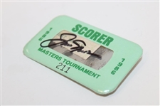 Jack Nicklaus Signed 1986 Masters Tournament Scorer Badge #211 JSA ALOA