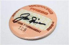 Jack Nicklaus Signed 1986 Masters Tournament Working Press Badge #129 JSA ALOA