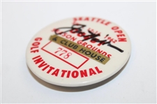 Jack Nicklaus Signed 1962 Seattle Open Golf Inv. Guest Season Grounds & Clubhouse Badge #778 - 2nd Pro Win JSA ALOA
