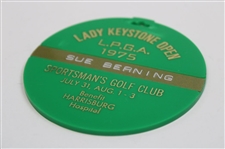 Susie Maxwell Berning's LPGA 1975 Lady Keystone Open Contestant Bag Tag - 'Sue Berning'
