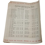 1946 Masters Tournament Complete Thursday, Friday, Saturday & Sunday Pairing Sheets - Seldom Seen