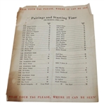 1946 Masters Tournament Complete Thursday, Friday, Saturday & Sunday Pairing Sheets - Seldom Seen