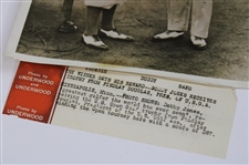 1930 Bobby Jones 'Trophy Presentation at US Open' Grand Slam Season Original Photo