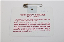Jack Nicklaus Signed 1986 Masters Tournament SERIES Badge #A8395 JSA ALOA