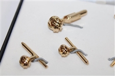 Paul Azinger's Colibri of London Gold Tone Cufflinks & Clips Set in Box