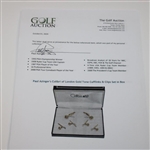 Paul Azinger's Colibri of London Gold Tone Cufflinks & Clips Set in Box