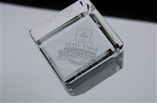 Undated State Farm Classic Glass Cube Paperweight - WGHoF Collection