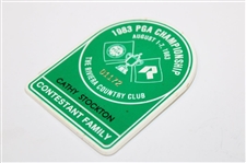 1983 PGA Championship at Riviera Contestant Family Badge Cathy Stockton