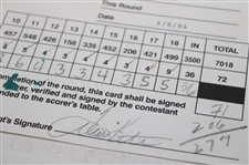 Kite, Sluman, Calcavecchia & Seven (7) others Signed 1994, 1998 & 1999 Bellsouth Classic Scorecards