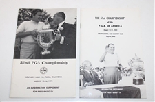 1969 & 1970 PGA Championship Press/Radio/TV Booklets -  NCR & Southern Hills - Floyd & Stockton Winners