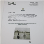 Vintage Female & Male Golfers Crossing River on 'Aquaplanes' with Clubs & Bags 8x10 Wire Photo