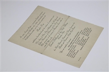1931 Ryder Cup Team Matches at Scioto Country Club Dinner Invitation