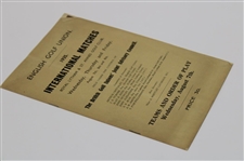 1935 English Golf Union Intl. Matches at Royal Lytham Wednesday Order of Play Program